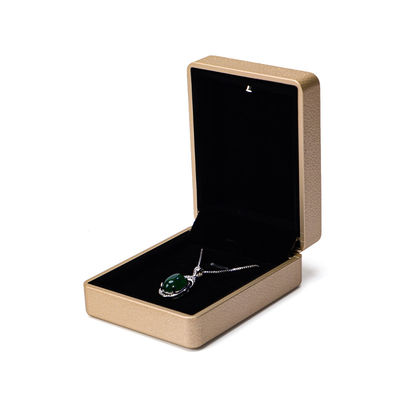 بسته جواهرات Hanhong Gold Leather LED Ring Box با چاپ صفحه ابریشم و نور