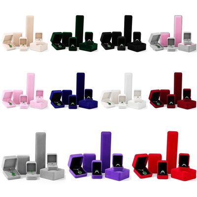 OEM ODM باکس جواهرات مخملی لوکس لوگو قابل سفارشی شدن جعبه جواهرات مخملی قرمز