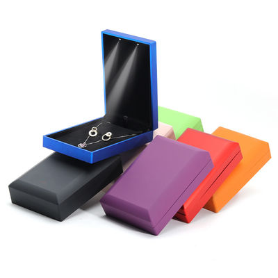 Hanhong Custom Logo Spray Paint Jewelry Packaging Box for Earrings Necklace Ring LED Set جعبه بسته بندی جواهرات برای گوشواره ها گردنبند حلقه های ال ای دی