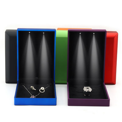 Hanhong Custom Logo Spray Paint Jewelry Packaging Box for Earrings Necklace Ring LED Set جعبه بسته بندی جواهرات برای گوشواره ها گردنبند حلقه های ال ای دی
