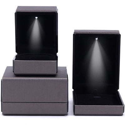 Hanhong Custom Logo LED Light Jewelry Packaging Box in Gray for Bracelet گردنبند و حلقه با رنگ خاکستری