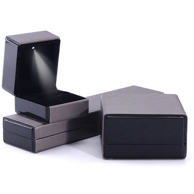 Hanhong Custom Logo LED Light Jewelry Packaging Box in Gray for Bracelet گردنبند و حلقه با رنگ خاکستری