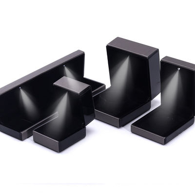 Hanhong Custom Logo LED Light Jewelry Packaging Box in Gray for Bracelet گردنبند و حلقه با رنگ خاکستری