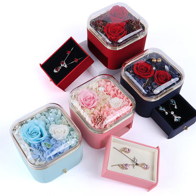 خرید اندازه سفارشی گل کشو جواهرات جعبه گل رز طراحی برای روز ولنتاین هدیه online manufacture