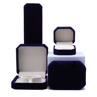 خرید جدیدترین سبک سفارشی فلانلت آبی جعبه جواهرات هشت گوشه ای برای حلقه دستبند گردنبند online manufacture
