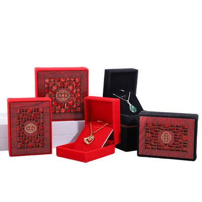 برچسب سفارشی رنگ چوبی جعبه جواهرات برای حلقه دستبند نمایش بسته بندی