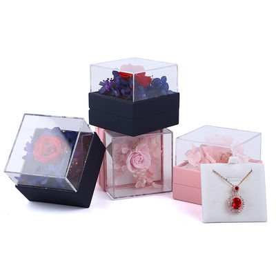 خرید جعبه گردنبند رز مربع لوکس جعبه هدیه جواهرات برای ارائه جذاب online manufacture