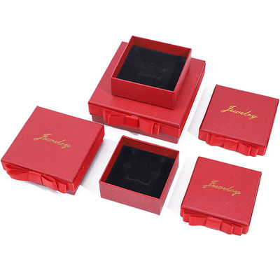 خرید لوگو سفارشی جعبه جواهرات کاغذ قرمز برای حلقه گوشواره حلقه مستطیل دست ساز online manufacture