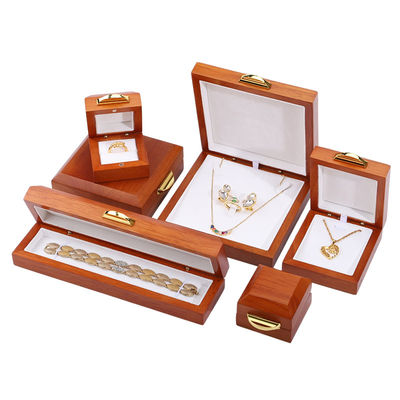 خرید جعبه جواهرات چوبی مستطیل دست ساز با لوگو سفارشی online manufacture