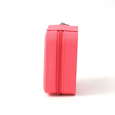 جواهرات لوکس جعبه ذخیره هدیه سفارشی قابل حمل کوچک چرم گل رز قرمز جواهرات سازمان دهنده کیف سفر