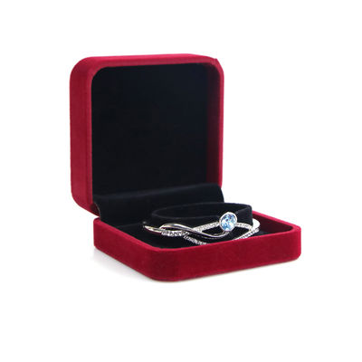 OEM ODM باکس جواهرات مخملی لوکس لوگو قابل سفارشی شدن جعبه جواهرات مخملی قرمز