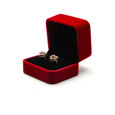 OEM ODM باکس جواهرات مخملی لوکس لوگو قابل سفارشی شدن جعبه جواهرات مخملی قرمز