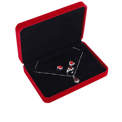 OEM ODM باکس جواهرات مخملی لوکس لوگو قابل سفارشی شدن جعبه جواهرات مخملی قرمز