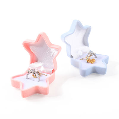 بسته بندی جواهرات جعبه حلقه مخملی ستاره دریایی سفارشی OEM با لوگو