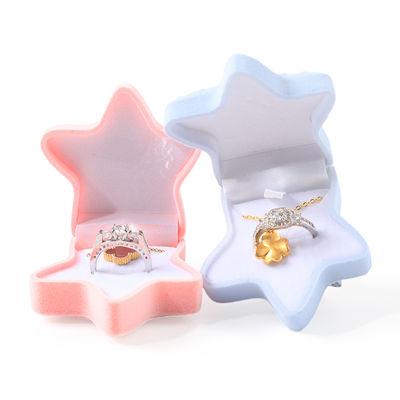 بسته بندی جواهرات جعبه حلقه مخملی ستاره دریایی سفارشی OEM با لوگو