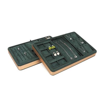 OEM لوکس مخملی ظروف جواهرات لوگو سفارشی سازمان دهنده ظروف جواهرات مجموعه جواهرات نمایش