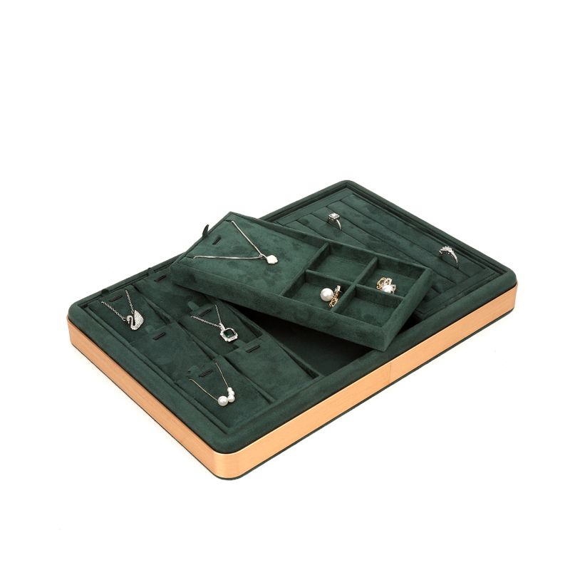OEM لوکس مخملی ظروف جواهرات لوگو سفارشی سازمان دهنده ظروف جواهرات مجموعه جواهرات نمایش