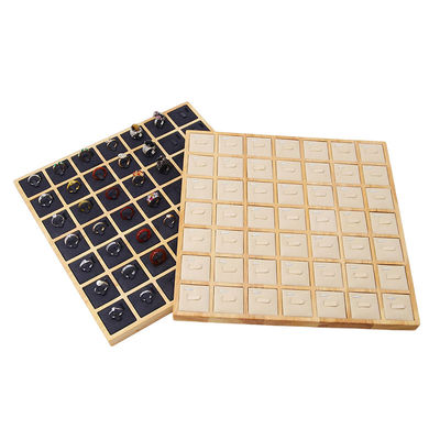ظرفیت فراوان 7x7 ظروف نمایشگاهی جواهرات چوبی وسایل نمایشگاهی برای حلقه