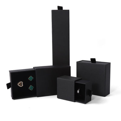 جعبه جواهرات مستطیلی سازگار با محیط زیست، کاغذی، صورتی، کشویی، جعبه جواهرات مربع